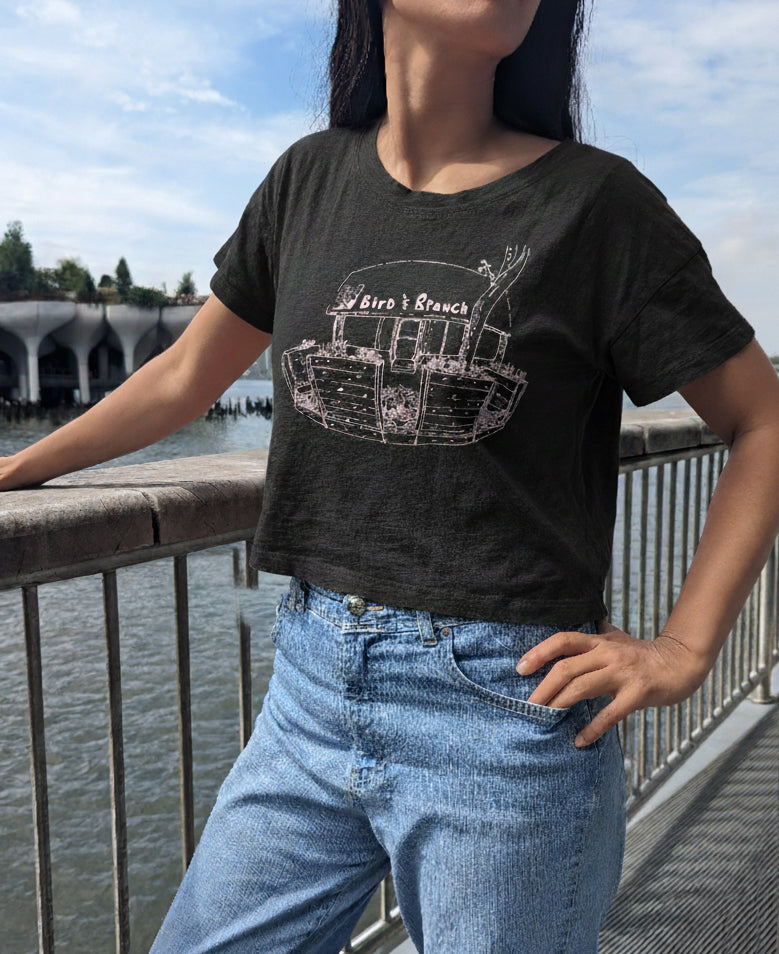 Bird & Branch Shop Line Drawing Crop Top